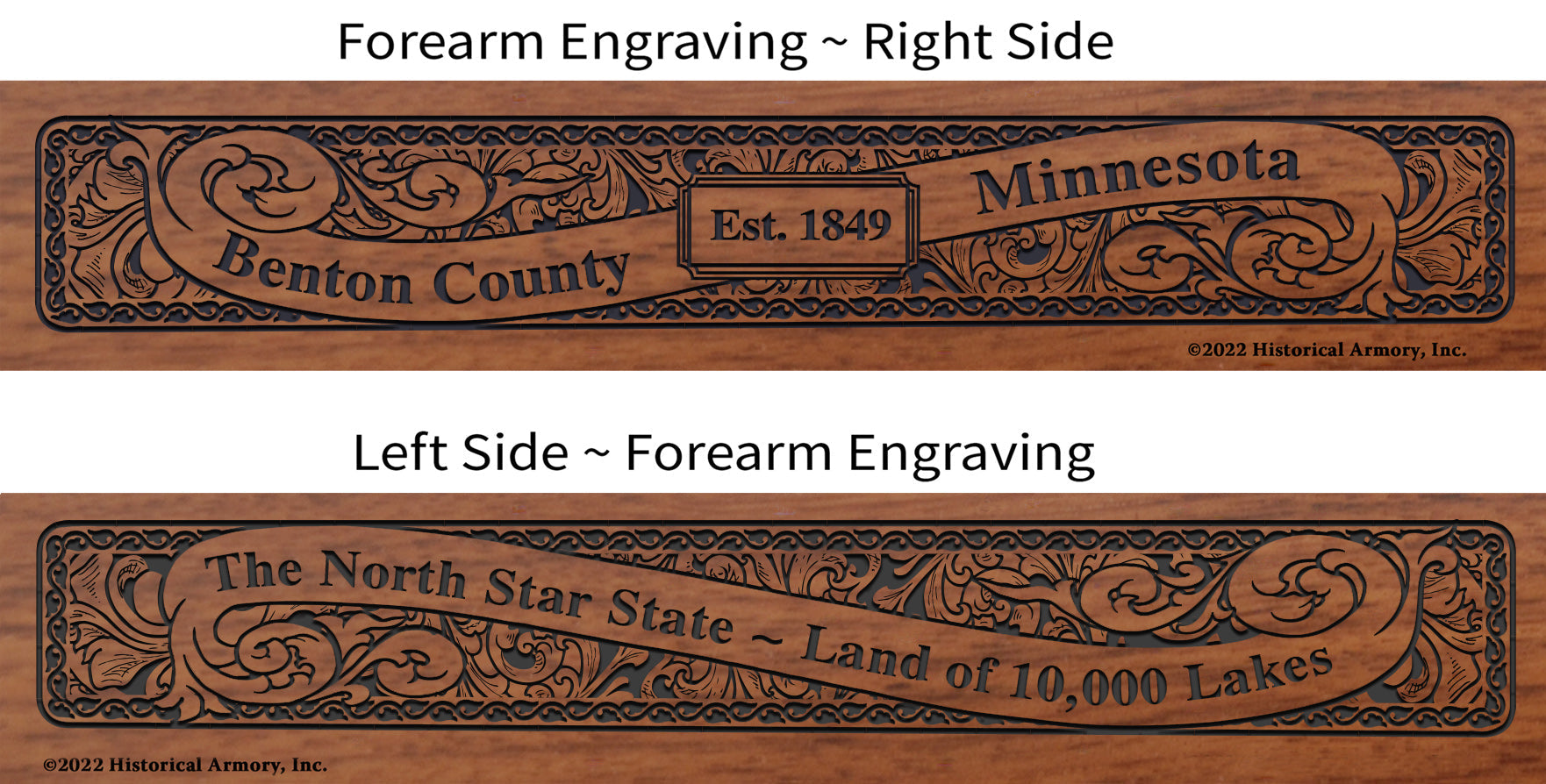 Benton County Minnesota Engraved Rifle Forearm