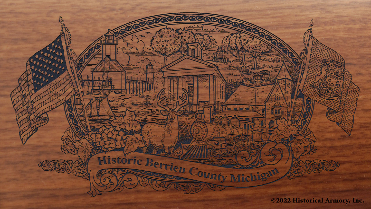 Berrien County Michigan Engraved Rifle Buttstock
