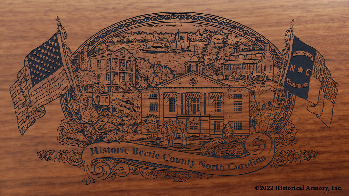 Bertie County North Carolina Engraved Rifle Buttstock