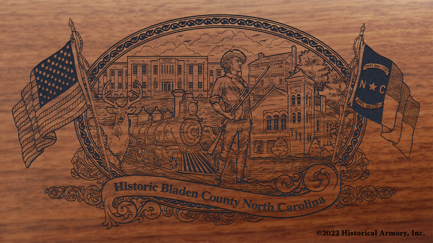 Bladen County North Carolina Engraved Rifle Buttstock