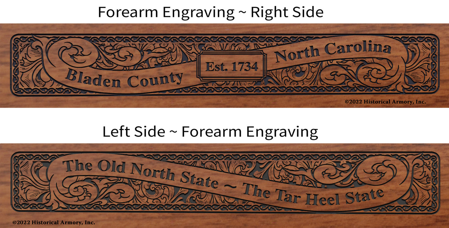 Bladen County North Carolina Engraved Rifle Forearm