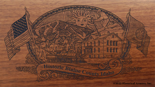 Blaine County Idaho Engraved Rifle Buttstock