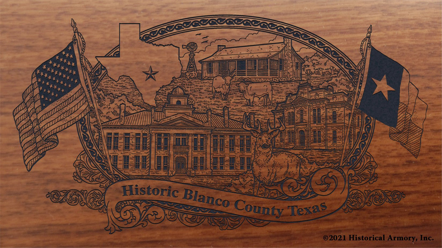 Engraved artwork | History of Blanco County Texas | Historical Armory