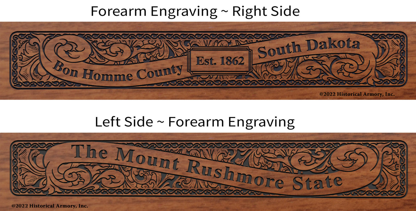 Bon Homme County South Dakota Engraved Rifle Forearm