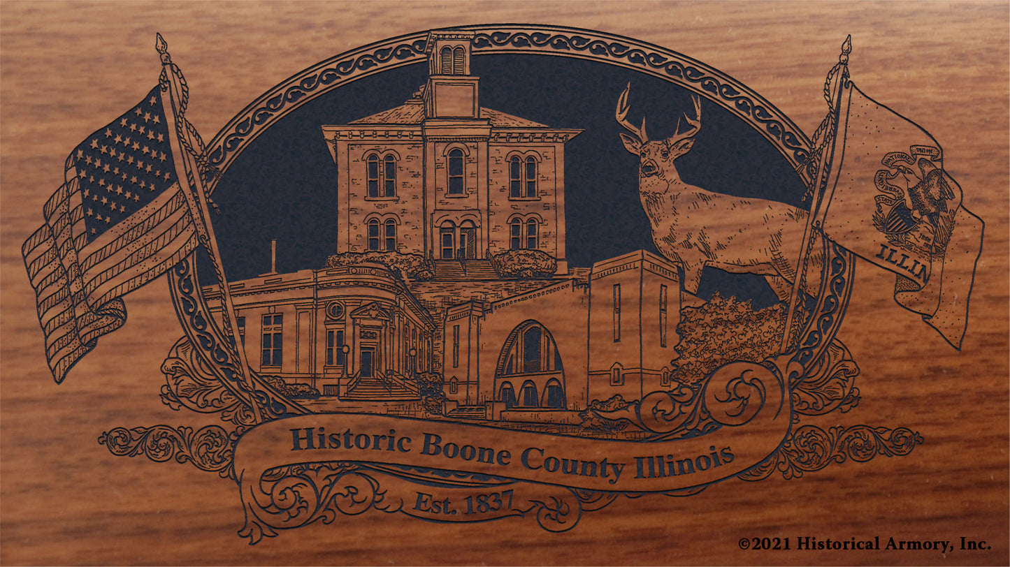 Engraved artwork | History of Boone County Illinois | Historical Armory
