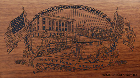 Boone County Iowa Engraved Rifle Buttstock