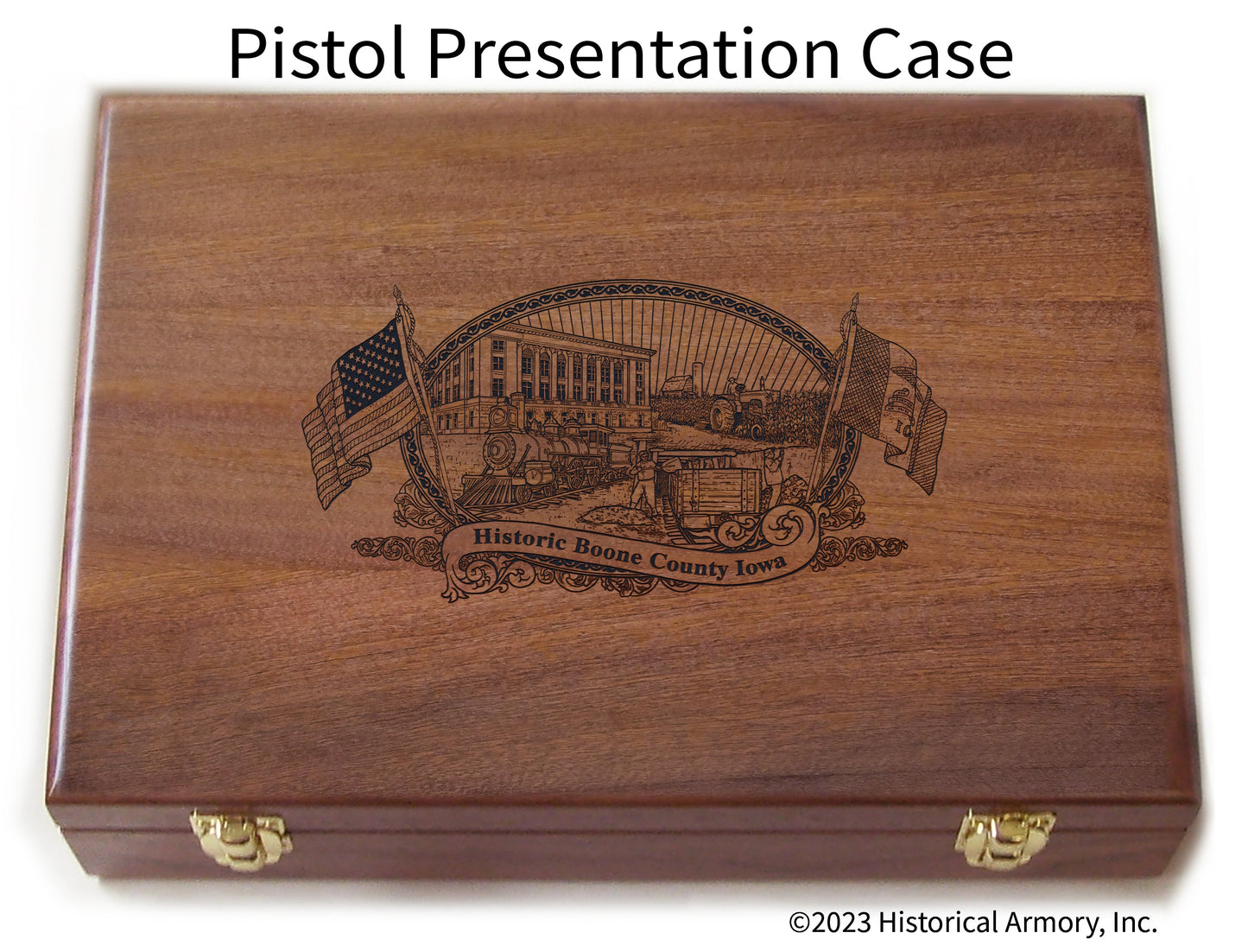 Boone County Iowa Engraved .45 Auto Ruger 1911 Presentation Case