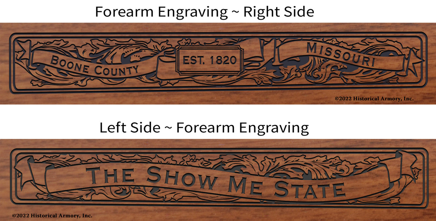 Boone County Missouri Engraved Rifle Forearm