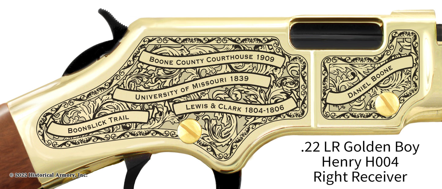 Boone County Missouri Engraved Henry Golden Boy Rifle