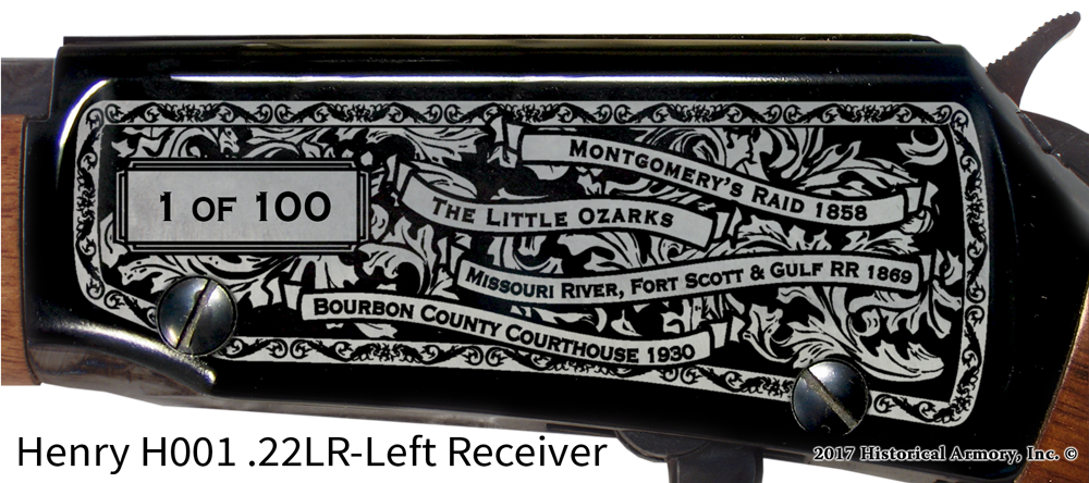Bourbon County Kansas Engraved Rifle