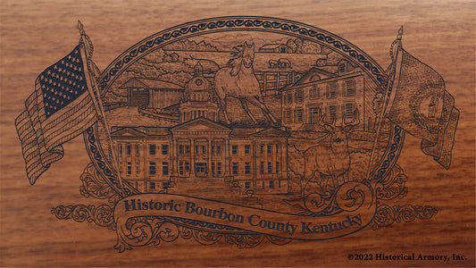 Bourbon County Kentucky Engraved Rifle Buttstock