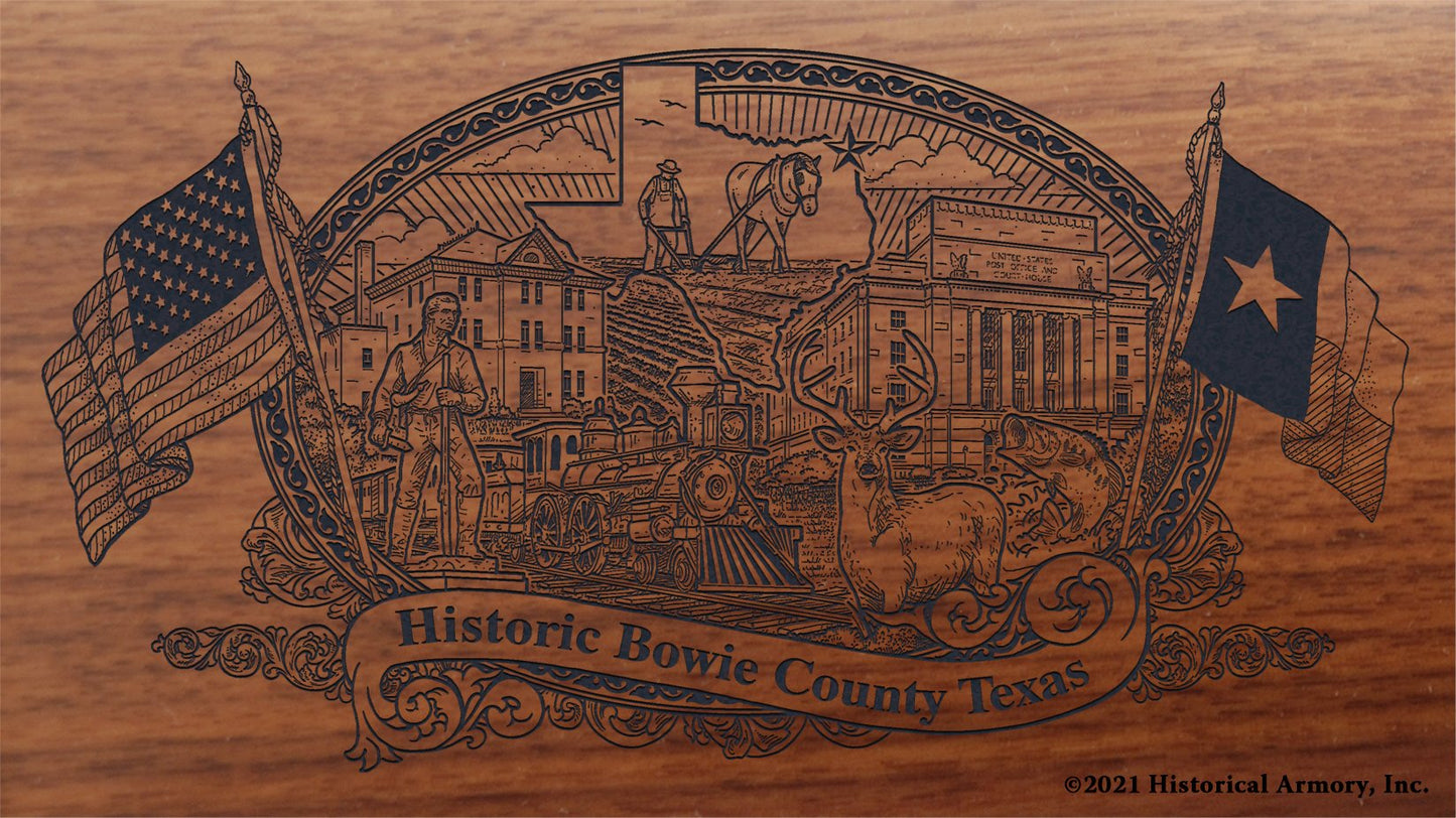 Engraved artwork | History of Bowie County Texas | Historical Armory
