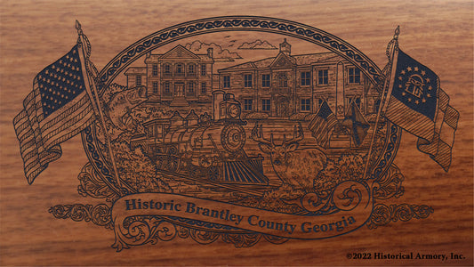 Brantley County Georgia Engraved Rifle Buttstock