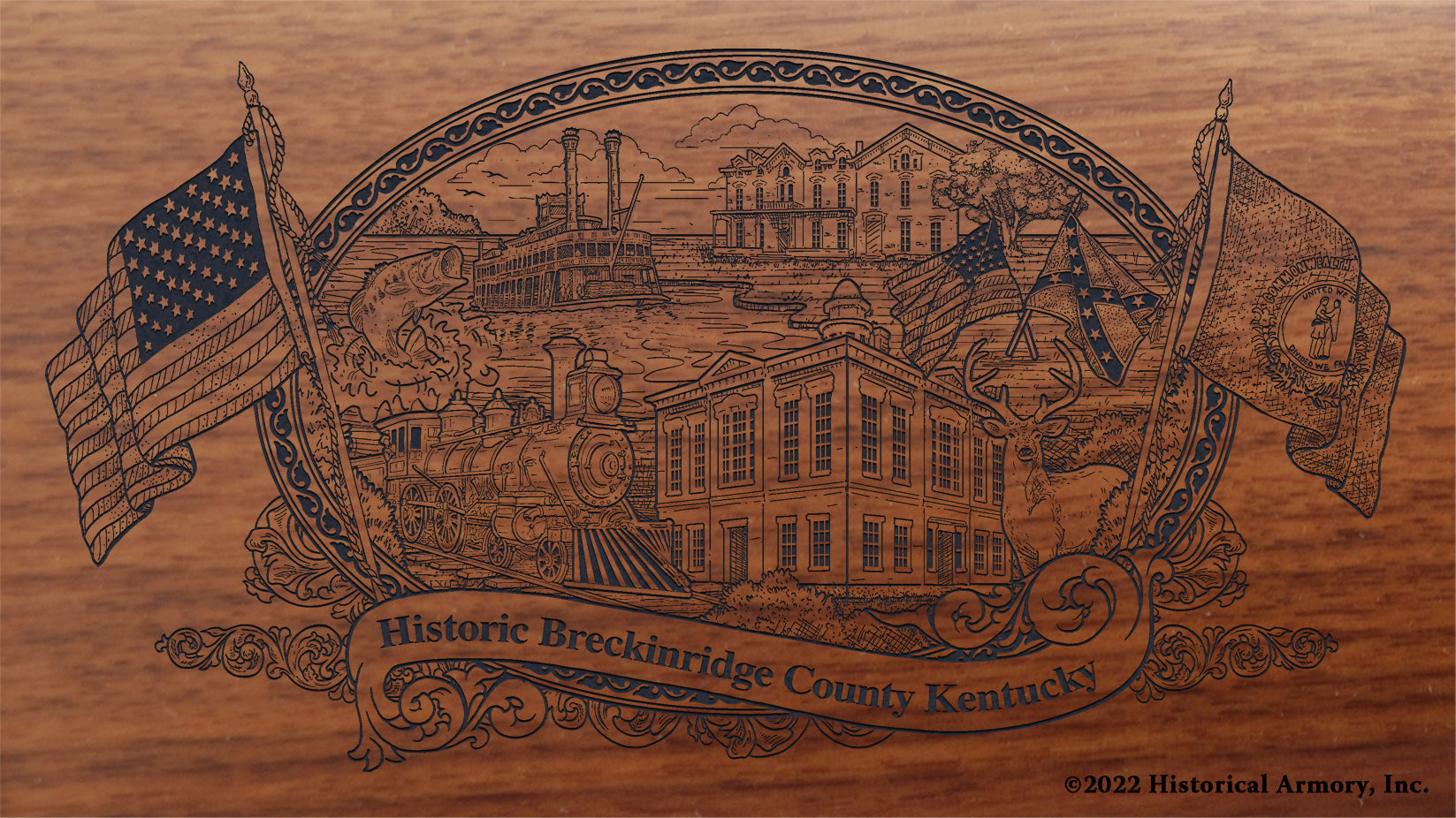 Breckinridge County Kentucky Engraved Rifle Buttstock