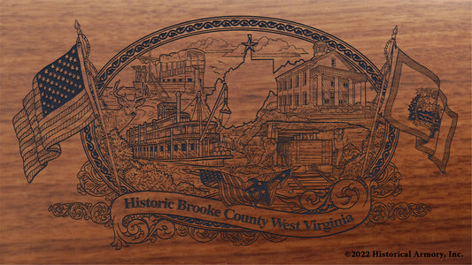 Brooke County West Virginia Engraved Rifle Buttstock