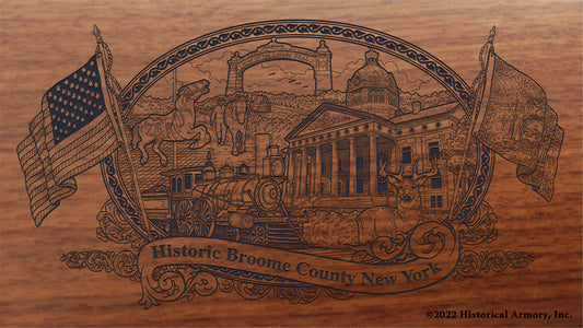 Broome County New York Engraved Rifle Buttstock