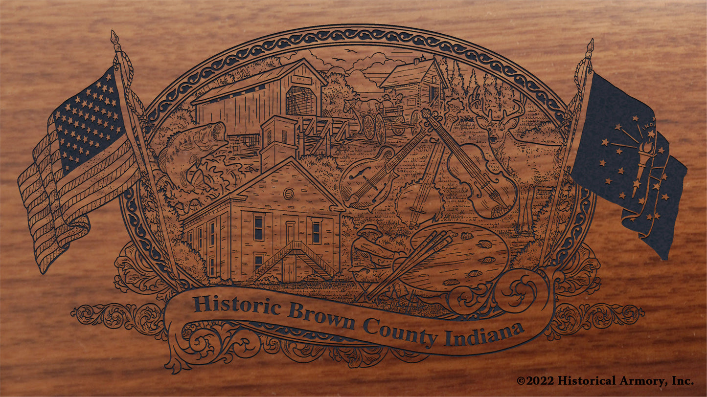 Brown County Indiana Engraved Rifle Buttstock