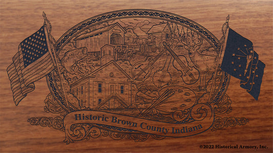 Brown County Indiana Engraved Rifle Buttstock