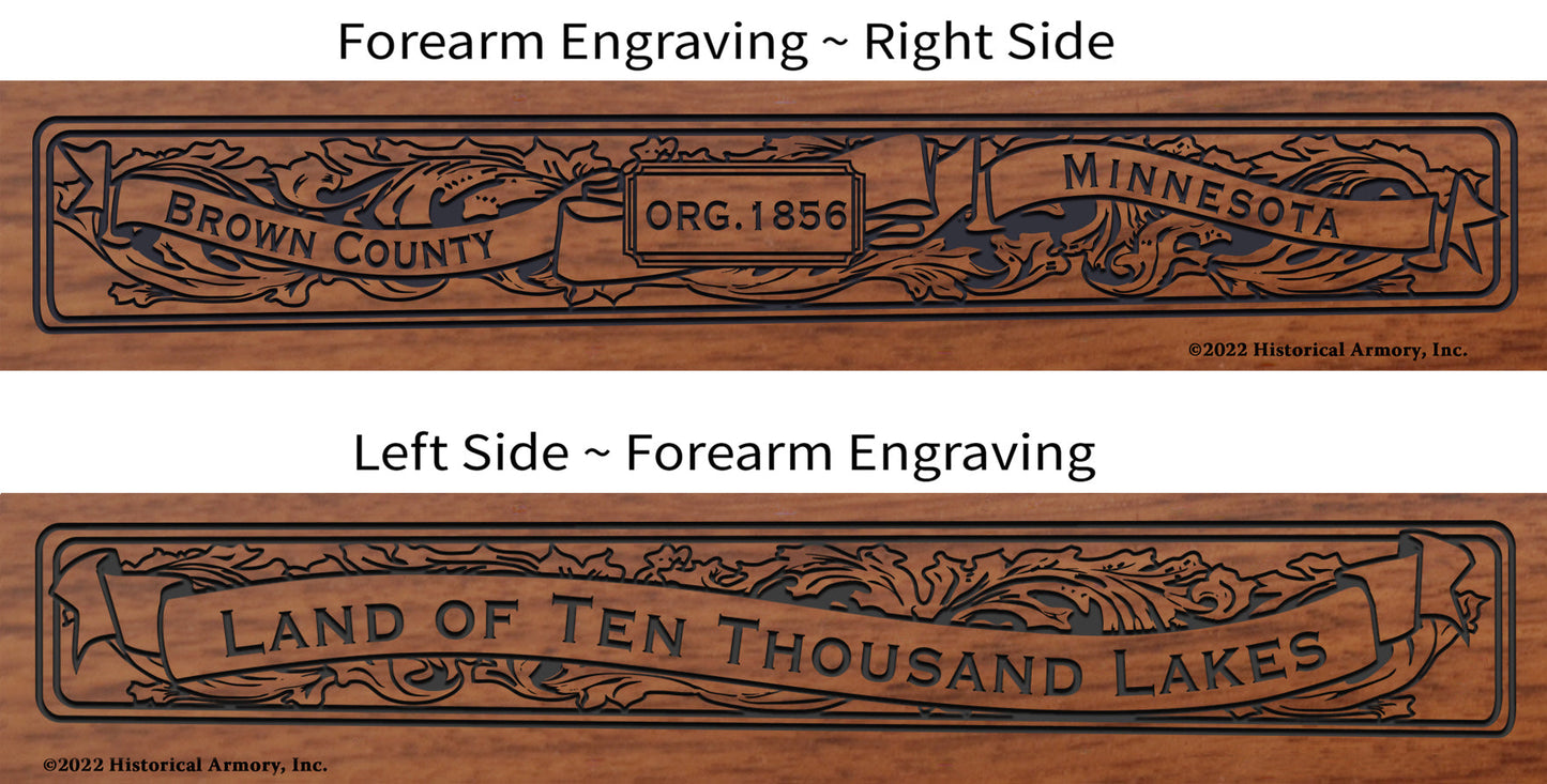 Brown County Minnesota Engraved Rifle Forearm