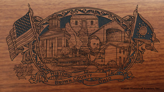 Brown County Ohio Engraved Rifle Buttstock