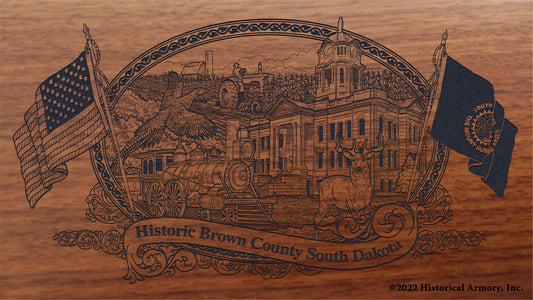 Brown County South Dakota Engraved Rifle Buttstock