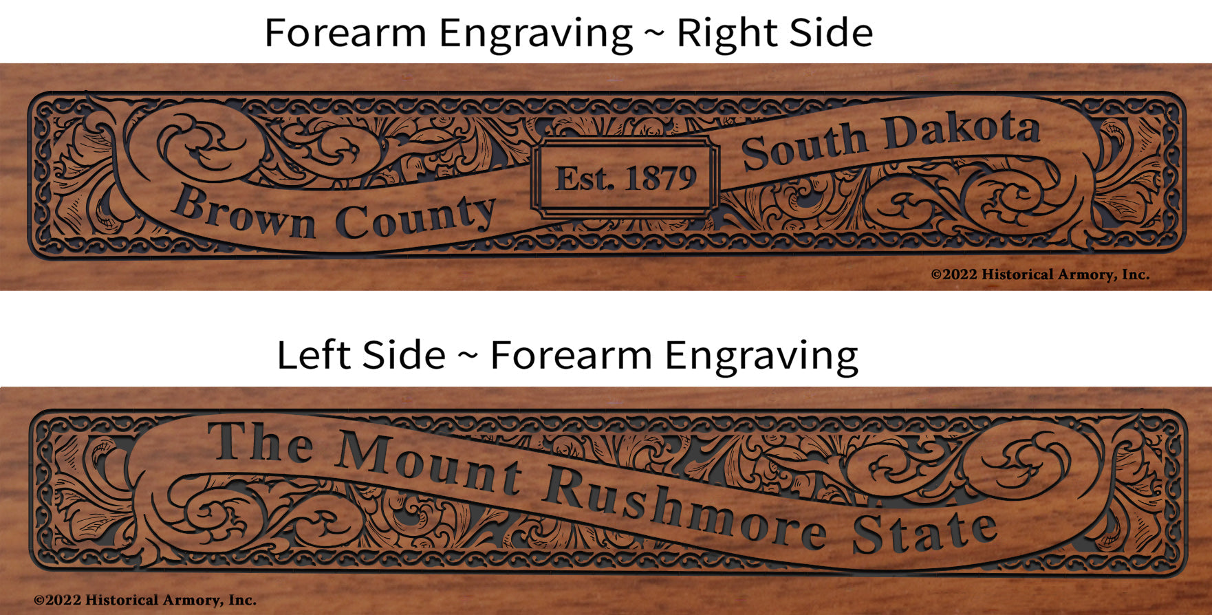 Brown County South Dakota Engraved Rifle Forearm