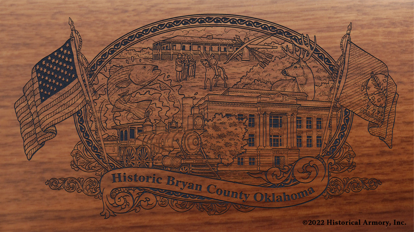Bryan County Oklahoma Engraved Rifle Buttstock