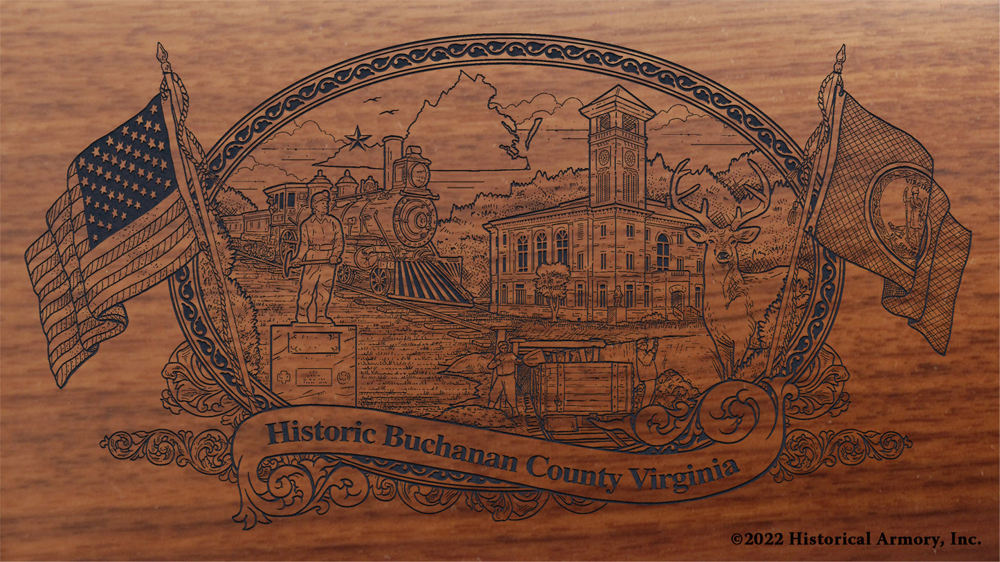 Buchanan County Virginia Engraved Rifle Buttstock