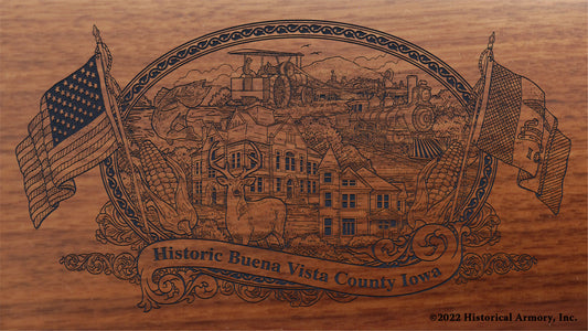 Buena Vista County Iowa Engraved Rifle Buttstock