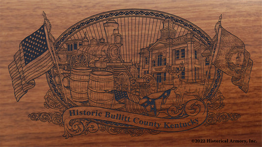 Bullitt County Kentucky Engraved Rifle Buttstock