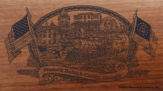 Bulloch County Georgia Engraved Rifle Buttstock