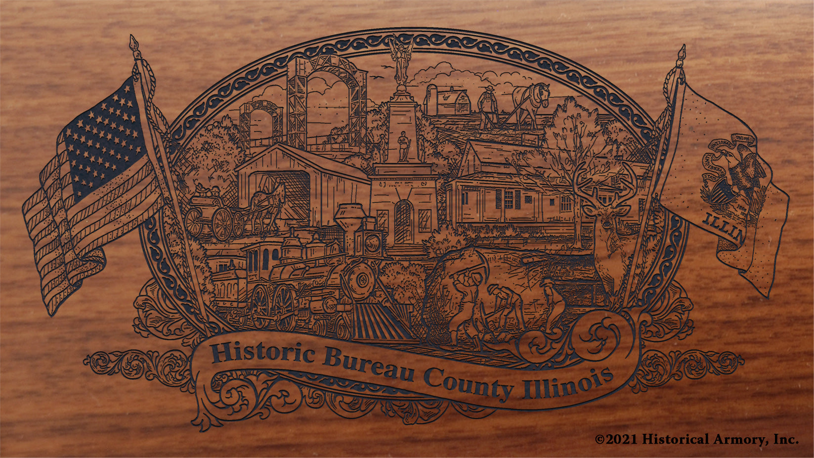 Engraved artwork | History of Bureau County Illinois | Historical Armory