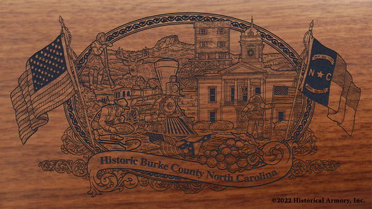 Burke County North Carolina Engraved Rifle Buttstock