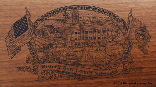 Burt County Nebraska Engraved Rifle Buttstock