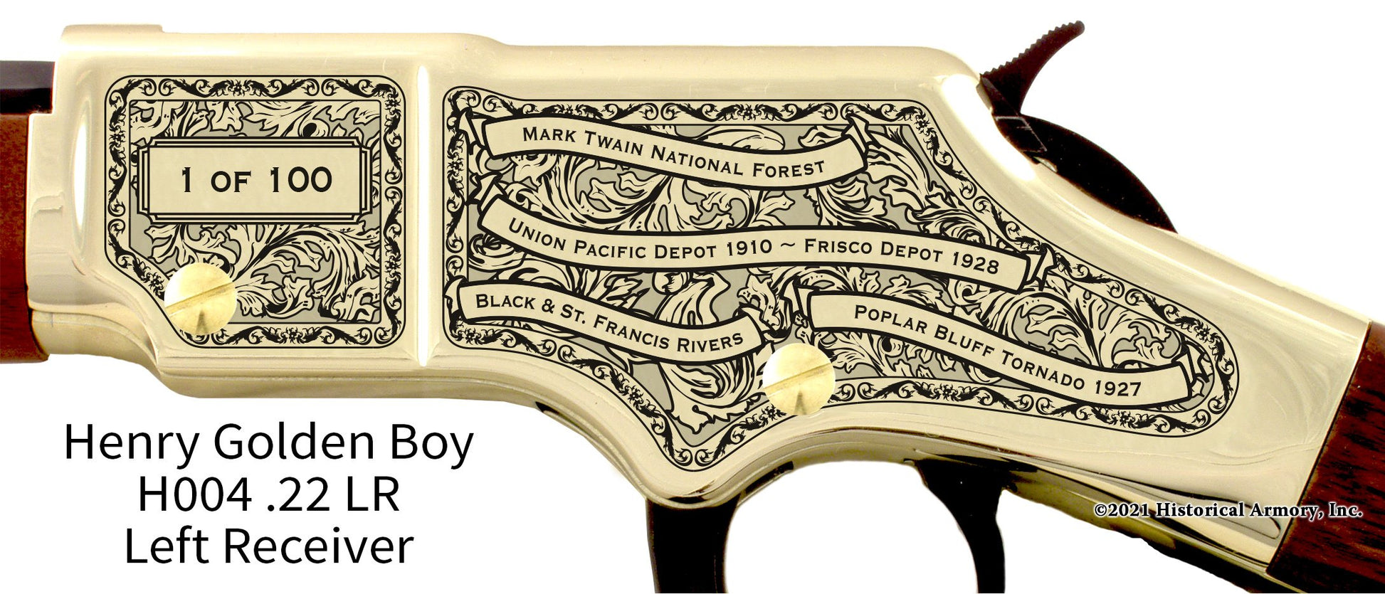 Butler County Missouri Engraved Henry Golden Boy Rifle