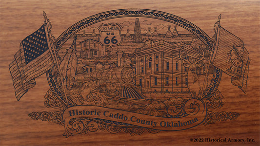 Caddo County Oklahoma Engraved Rifle Buttstock
