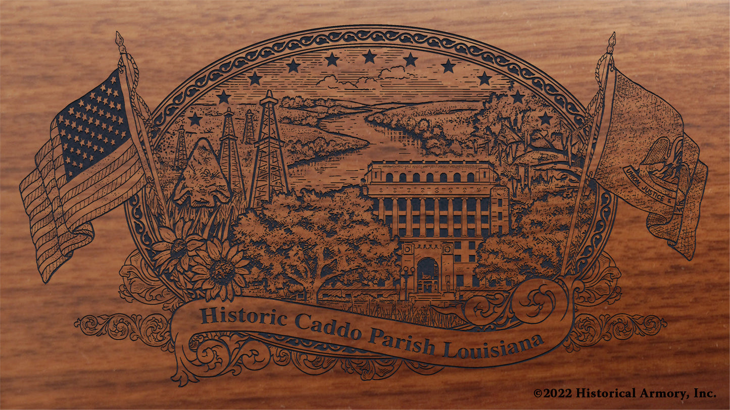 Caddo Parish Louisiana Engraved Rifle Buttstock
