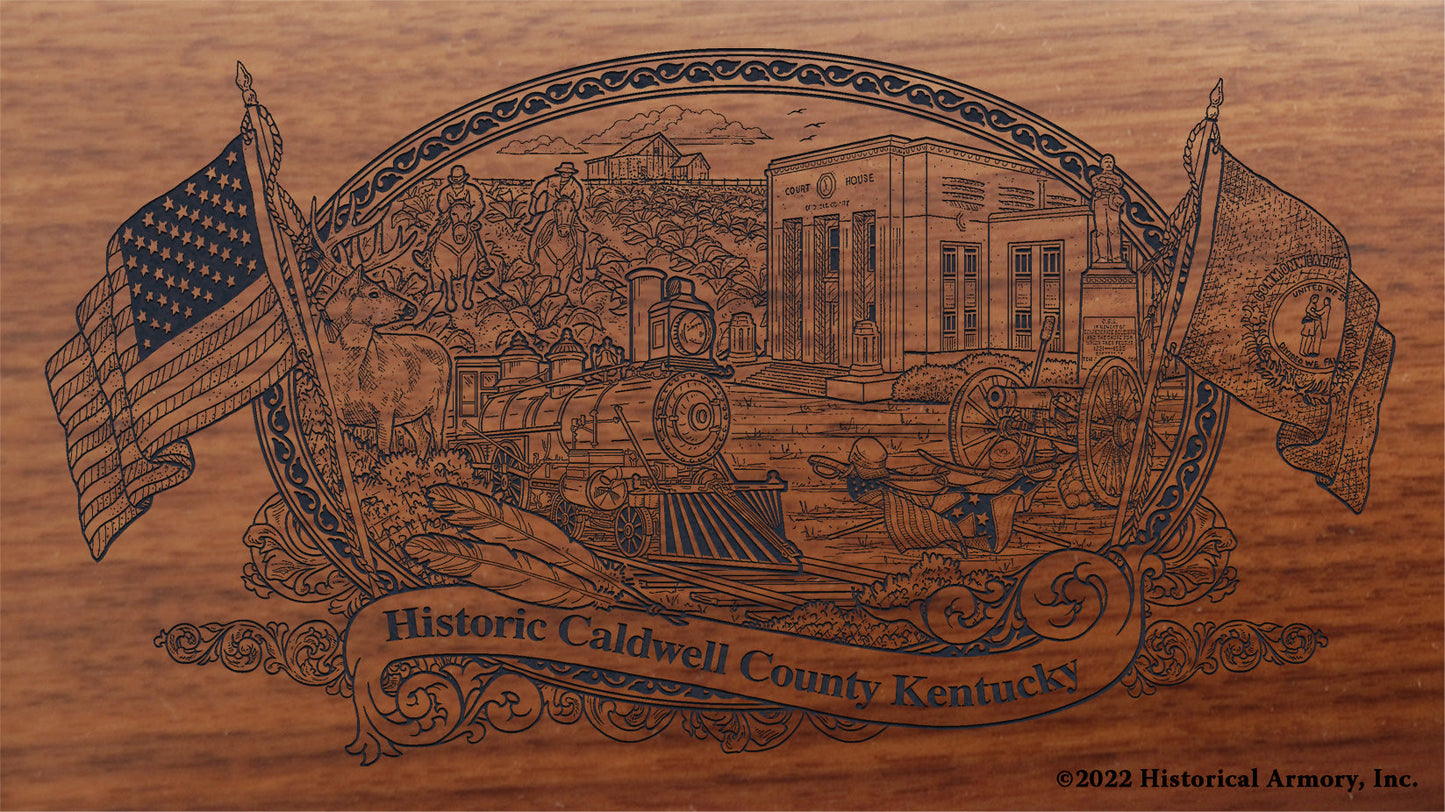 Caldwell County Kentucky Engraved Rifle Buttstock