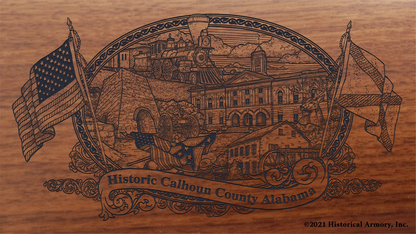 Engraved artwork | History of Calhoun  County Alabama | Historical Armory