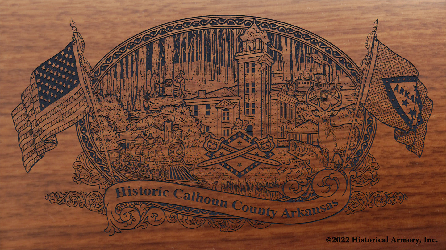 Calhoun County Arkansas Engraved Rifle Buttstock