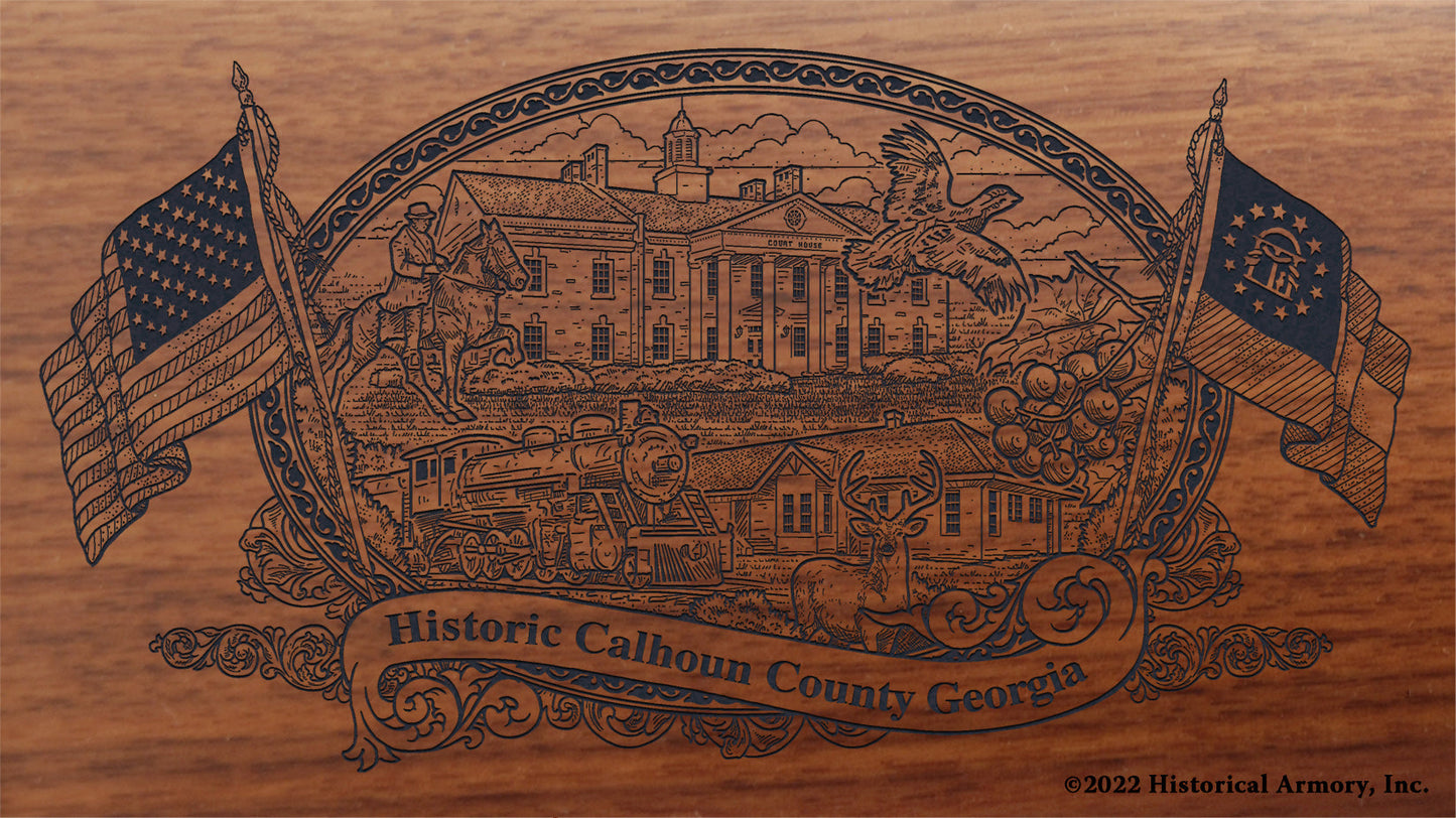 Calhoun County Georgia Engraved Rifle Buttstock