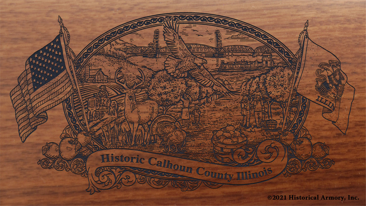 Engraved artwork | History of Calhoun County Illinois | Historical Armory