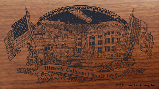 Calhoun County Iowa Engraved Rifle Buttstock