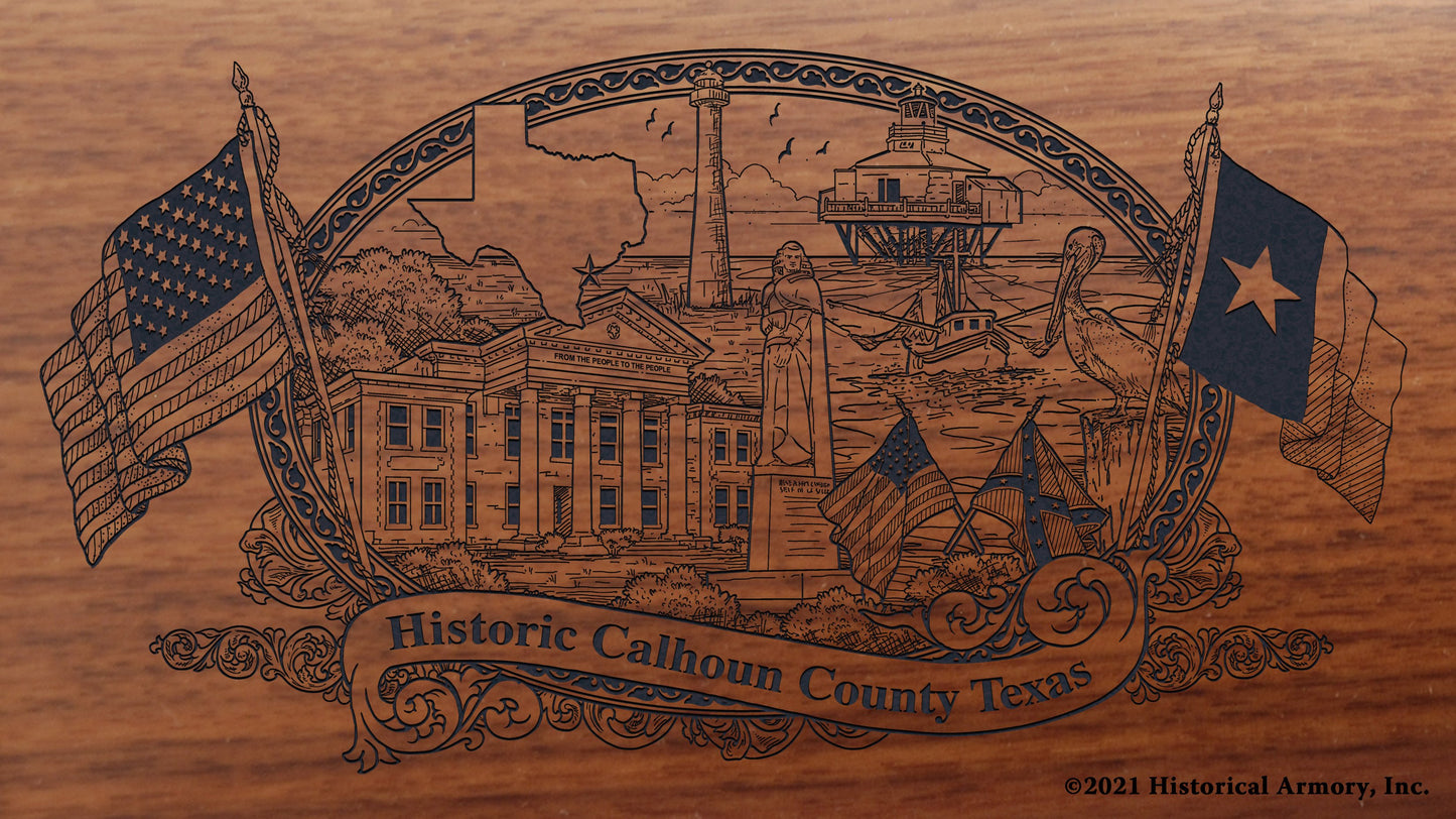 Calhoun County Texas Engraved Rifle Buttstock