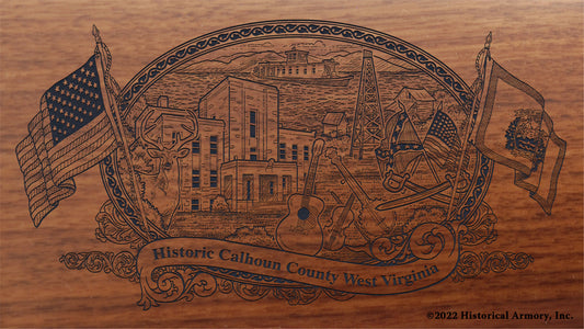 Calhoun County West Virginia Engraved Rifle Buttstock