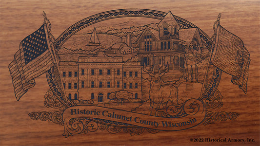 Calumet County Wisconsin Engraved Rifle Buttstock