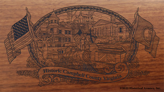 Campbell County Virginia Engraved Rifle Buttstock