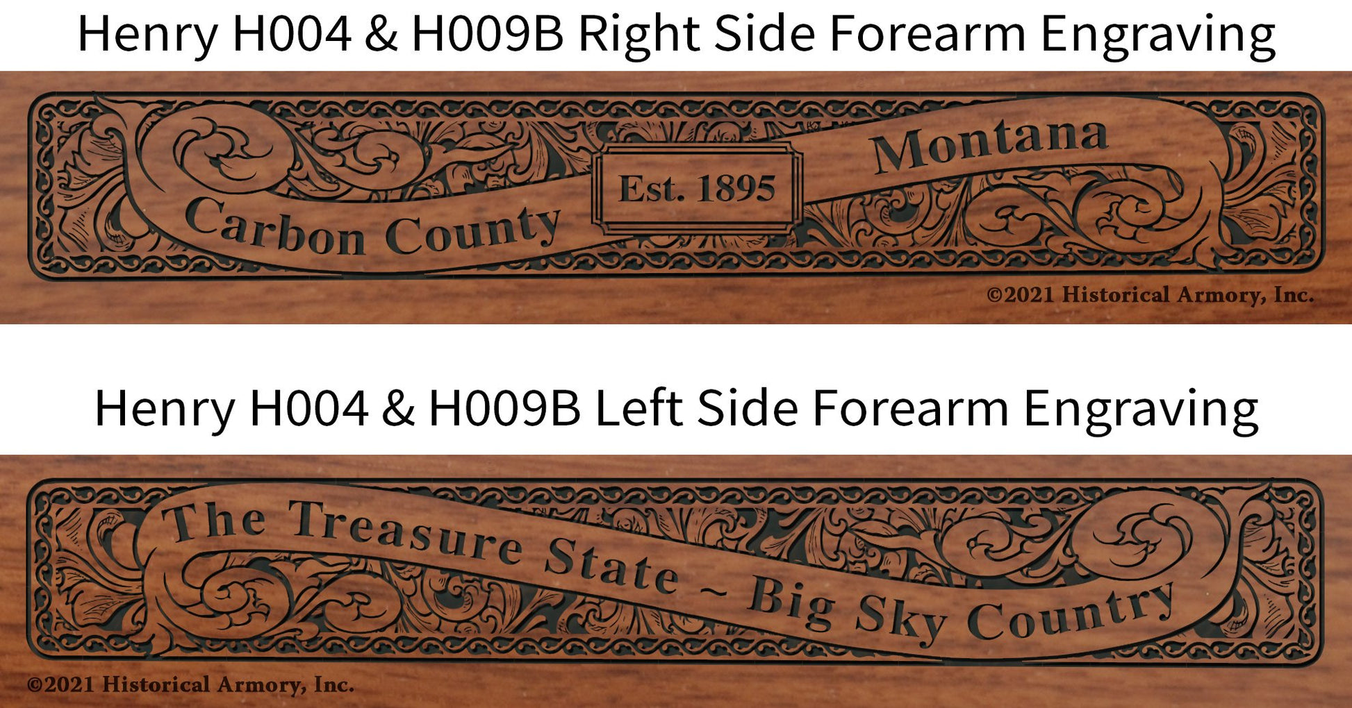 Carbon County Montana Engraved Rifle H004 & H009B Forearm Engraving