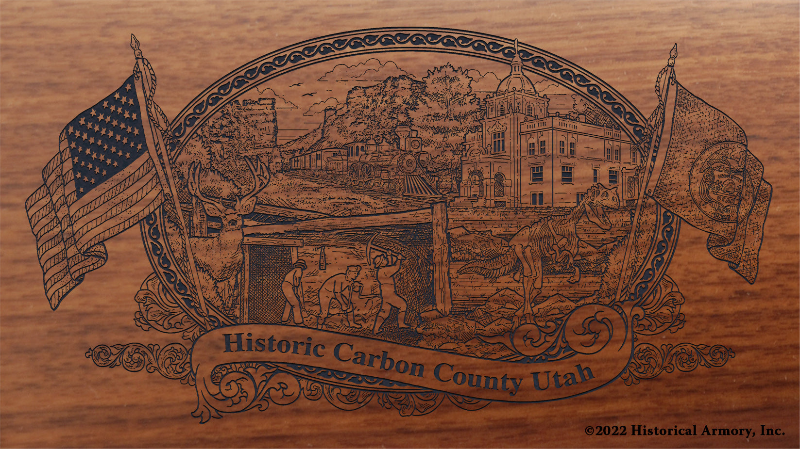 Carbon County Utah Engraved Rifle Buttstock