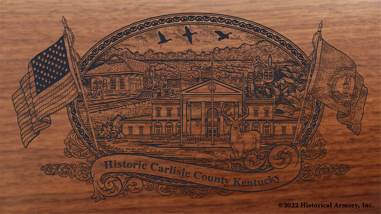 Carlisle County Kentucky Engraved Rifle Buttstock